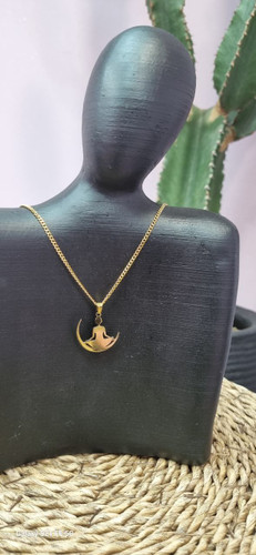 گردنبند استیل طرح یوگا طلایی