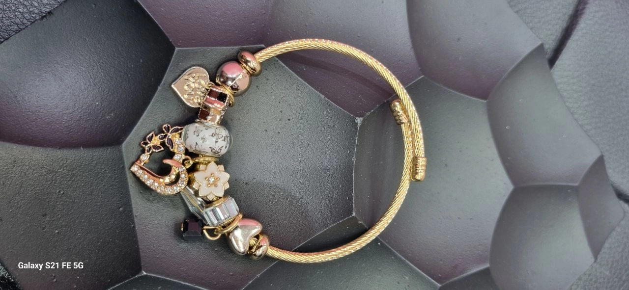 دستبند پاندورا قلب طلایی