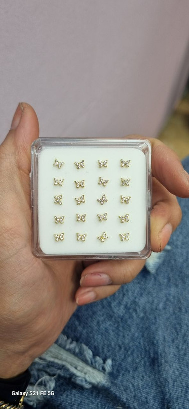 پرسینگ بینی طرح پروانه جنس نقره