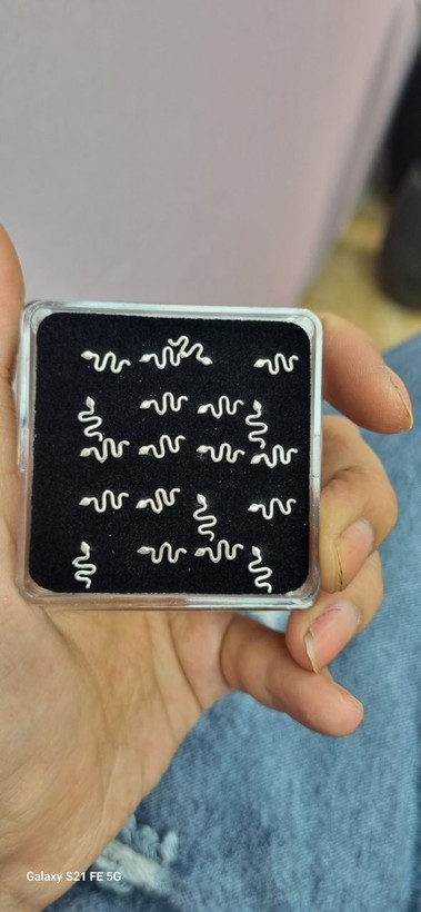 پرسینگ بینی طرح مار جنس نقره