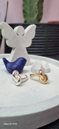 انگشتر استیل طلایی فانتزی طرح گره