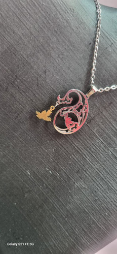 گردنبند استیل نقره ای با پلاک ۳ بعدی