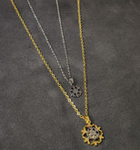 گردنبند استیل دو لاین نقره ای و طلایی برف