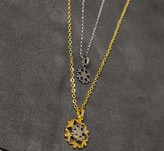 گردنبند استیل دو لاین نقره ای و طلایی برف