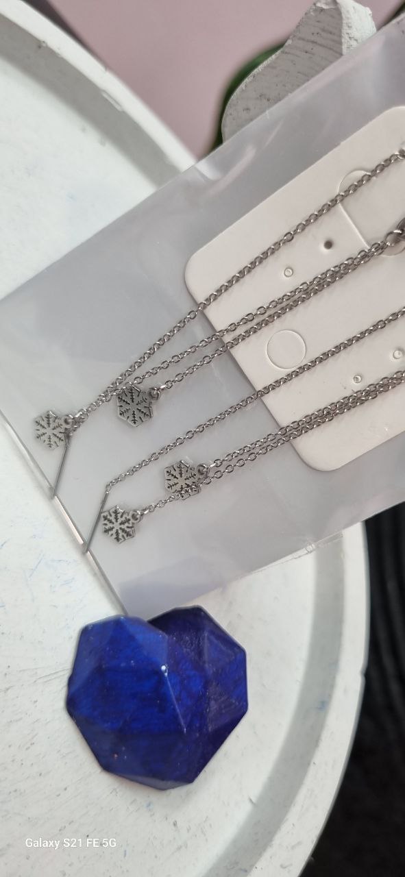 گوشواره بخیه استیل نقره ای