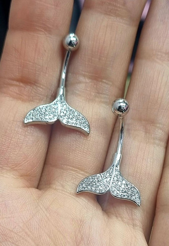 پرسینگ ناف بال سه بعدی آبکاری نقره