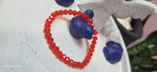 دستبند سنگ کریستال نارنجی سایز کوچک