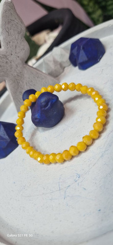 دستبند سنگ کریستال نارنجی مات