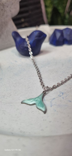 گردنبند استیل نقره ای بال پری دریایی