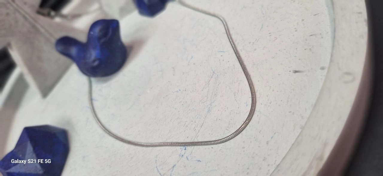 گردنبند استیل نقره ای ماری باریک سبک و راحت