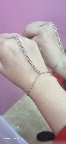 تمیمه دستبند نقره ای استیل رنگ ثابت