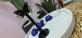 گوشواره حلقه اویز گل نگین دار