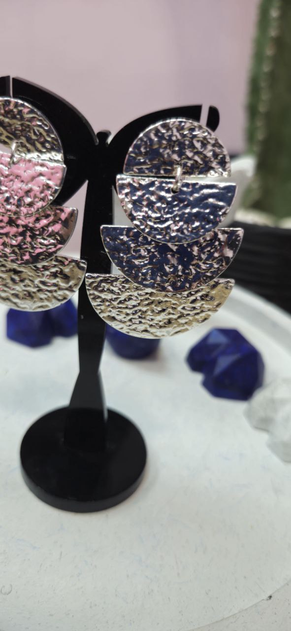 گوشواره مینیمال استیل نقره ای