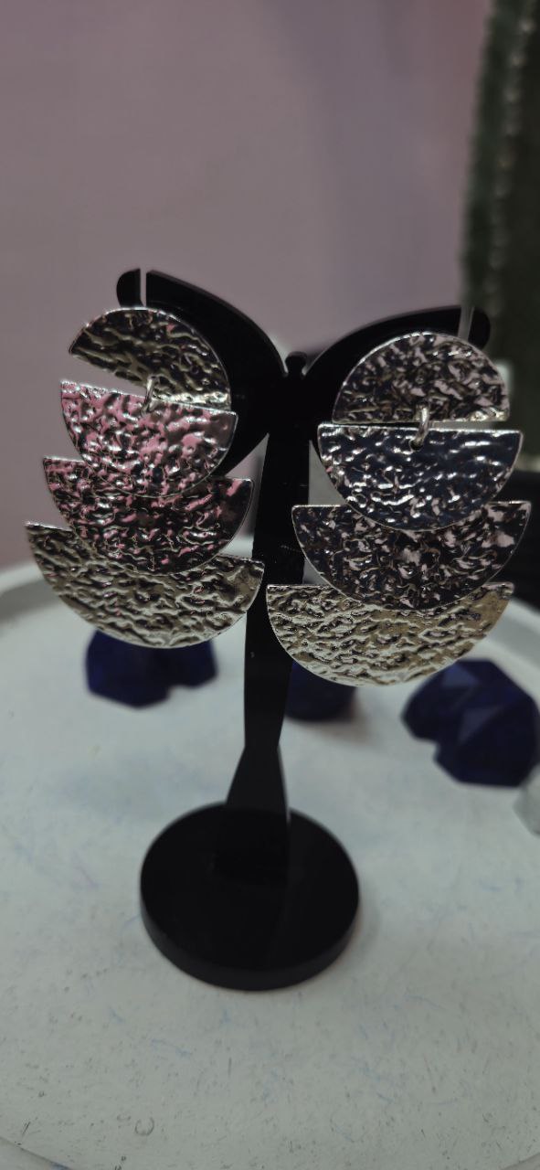 گوشواره مینیمال استیل نقره ای