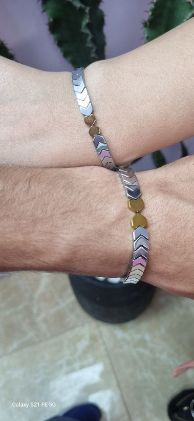 دستبند ست کاپلی سنگ حدید