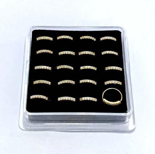 پرسینگ نقره رینگ بینی نگین دار طلایی