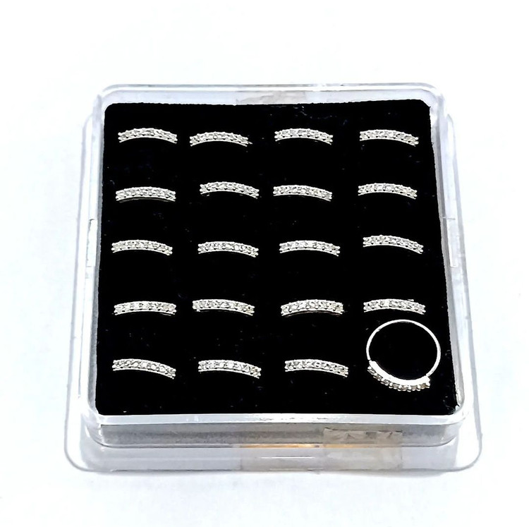 پرسینگ نقره رینگ بینی نگین دار نقره ای