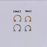 پرسینگ گوش و لب و سپتام و بینی دو طرف نگین نقره ای