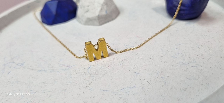 گردنبند استیل طلایی حروف