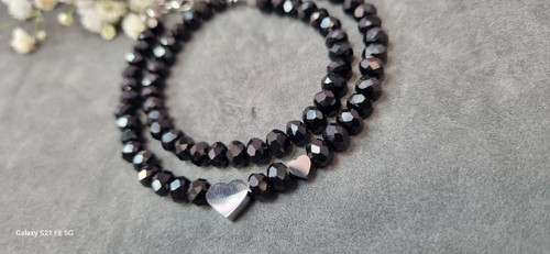 دستبند کریستال با پلاک سه بعدی استیل