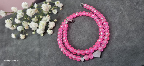 دستبند کریستال با پلاک سه بعدی استیل