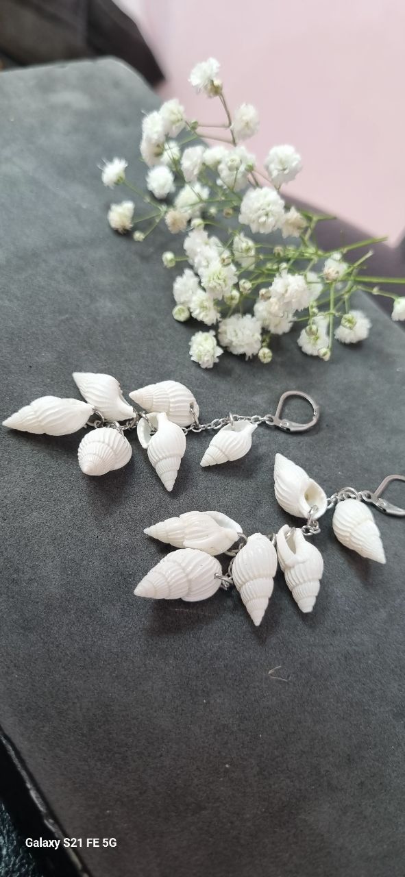 گوشواره استیل صدف طبیعی