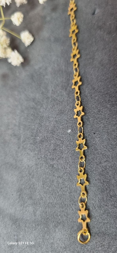 دستبند استیل طلایی ستاره