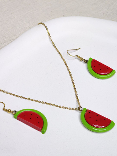 ست گردنبند و گوشواره استیل یلدایی