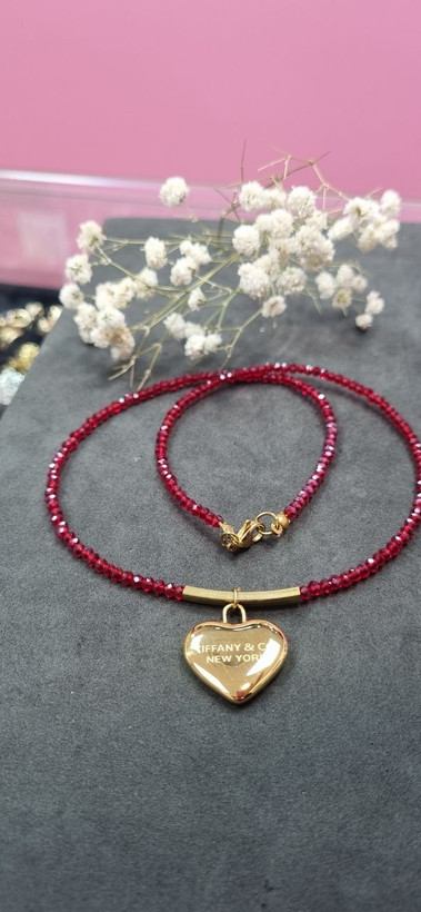 گردنبنداستیل تیفانی و کریستال