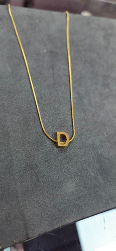 گردنبند استیل حرف D طلایی