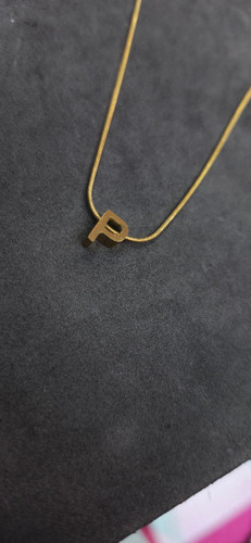 گردنبند استیل حرف P طلایی