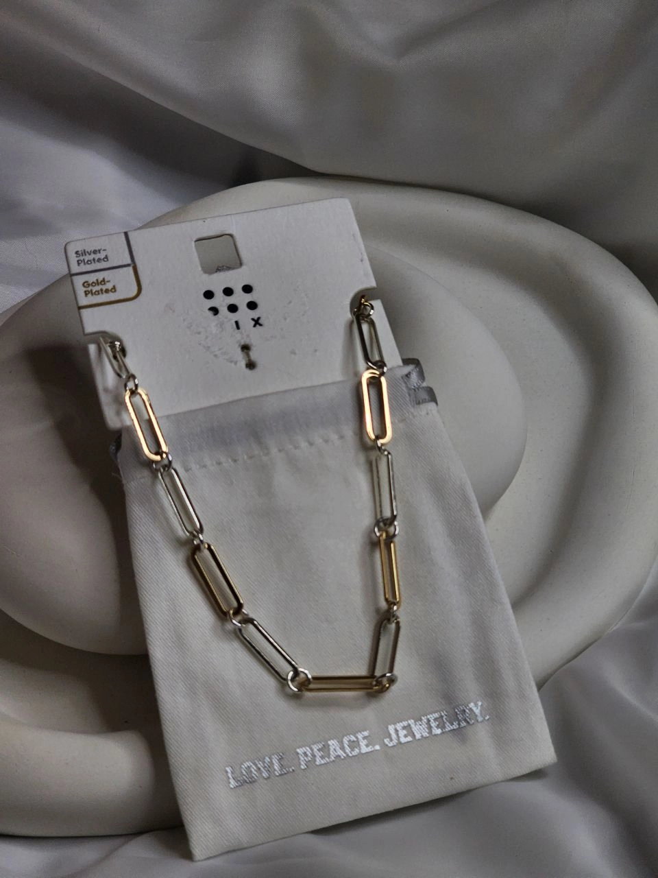 گردنبند استیل دو رنگ