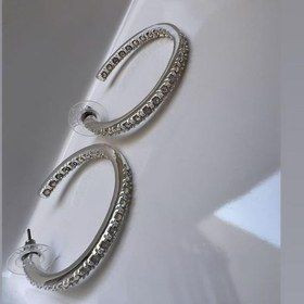 گوشواره میخی حلقه ای نگین دار