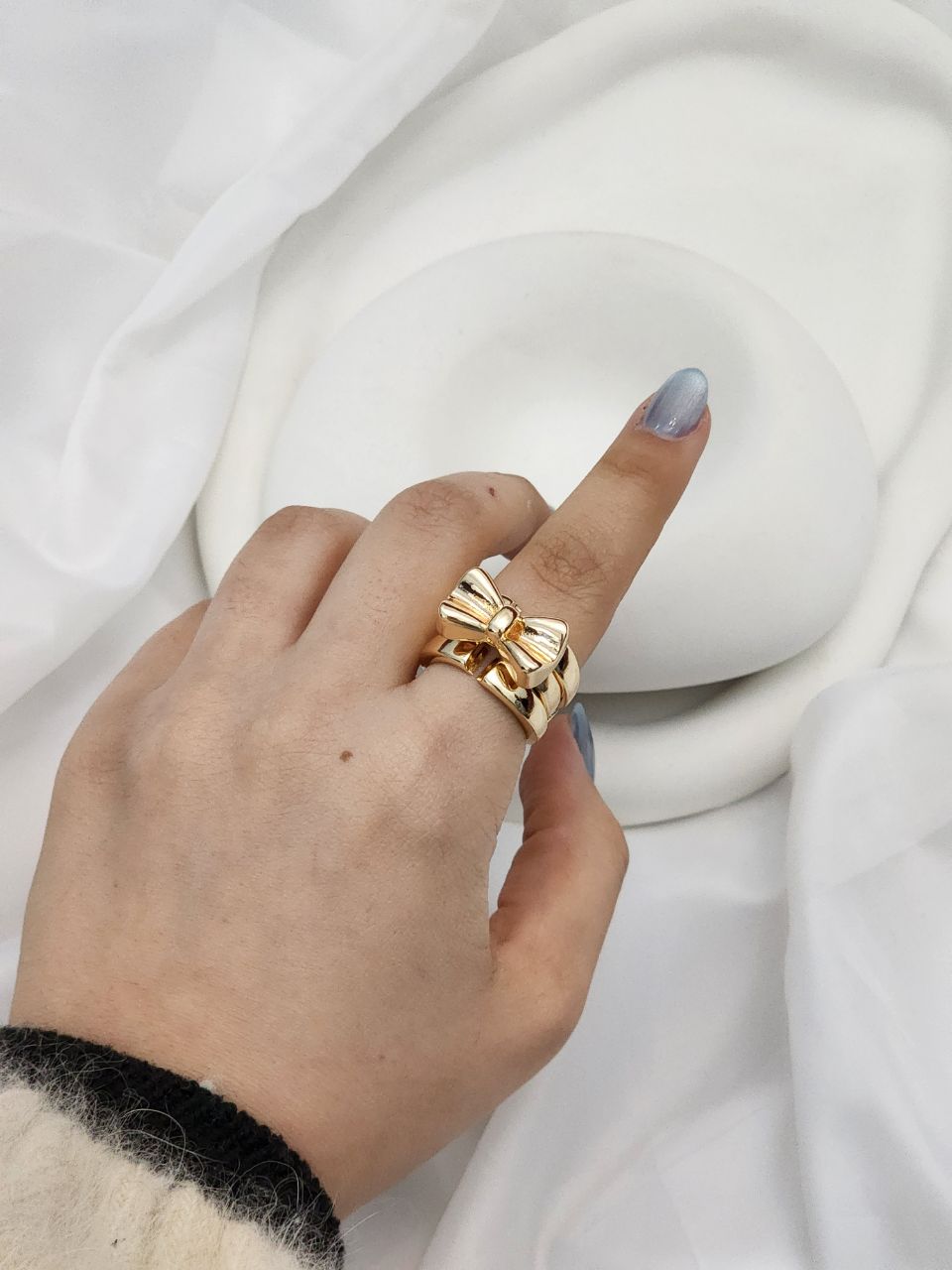 انگشتر استیل طلایی آبکاری طلا