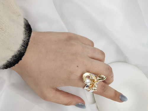 انگشتر استیل طلایی آبکاری طلا