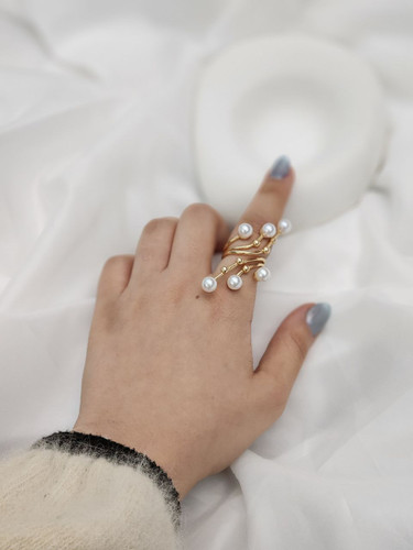 انگشتر استیل طلایی آبکاری طلا