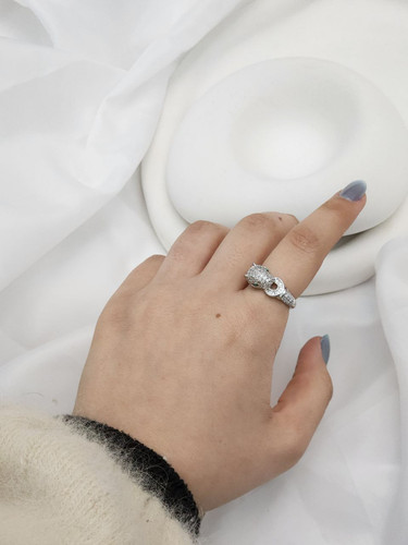 انگشتر استیل نقره ای وارداتی آبکاری نقره