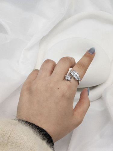 انگشتر استیل نقره ای وارداتی آبکاری نقره