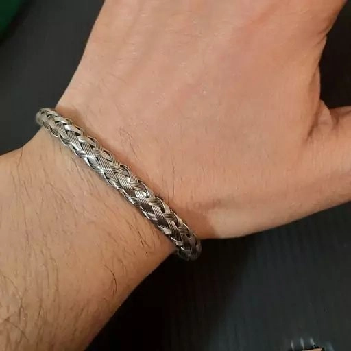 دستبند بنگل حصیری استیل