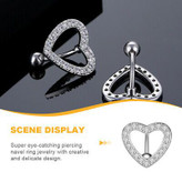 پرسینگ ناف نگین دار آبکاری نقره پینترسی