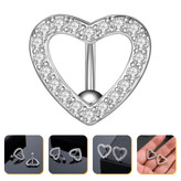 پرسینگ ناف نگین دار آبکاری نقره پینترسی