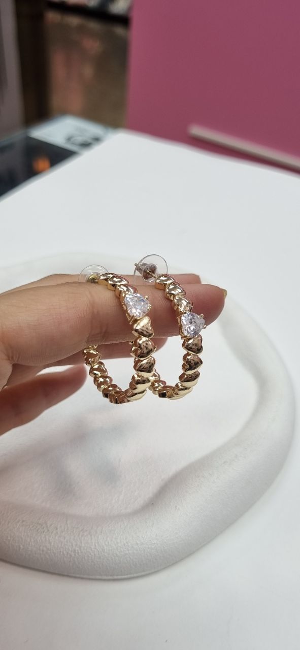 گوشواره استیل طلایی طرح طلا