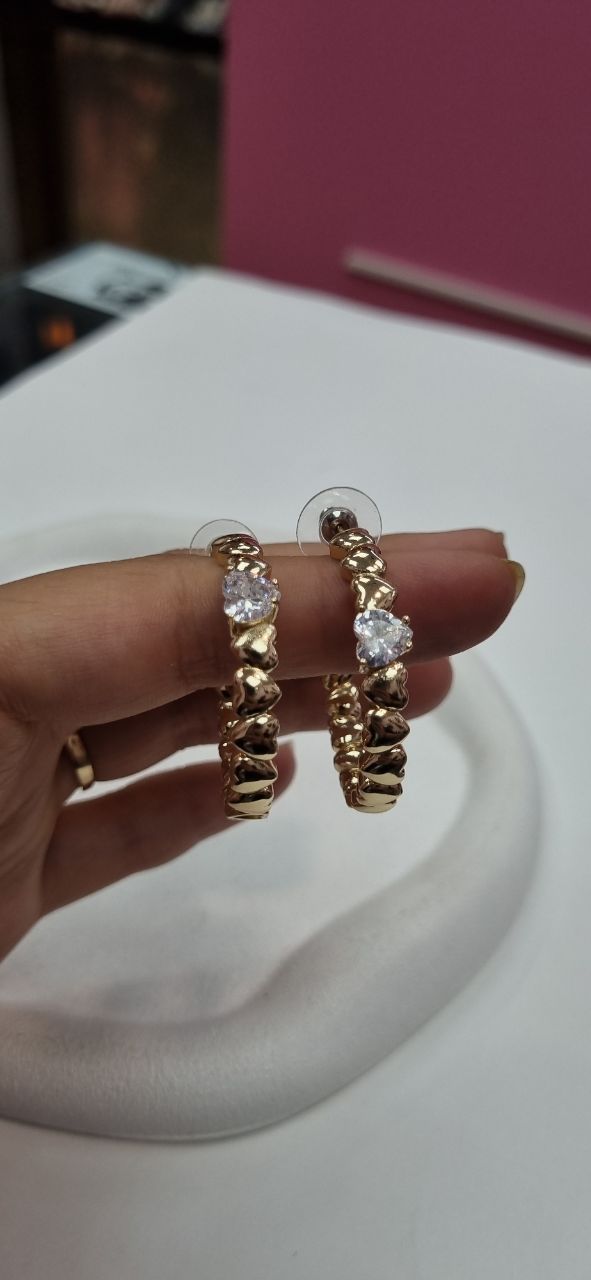 گوشواره استیل طلایی طرح طلا