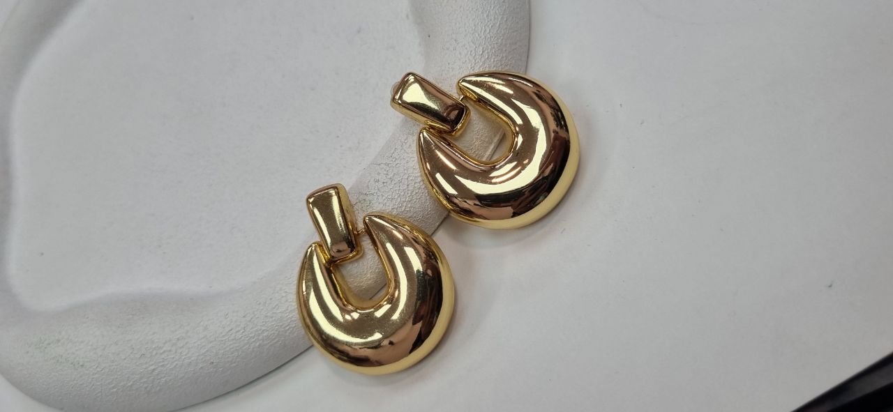 گوشواره استیل طلایی طرح طلا گرد