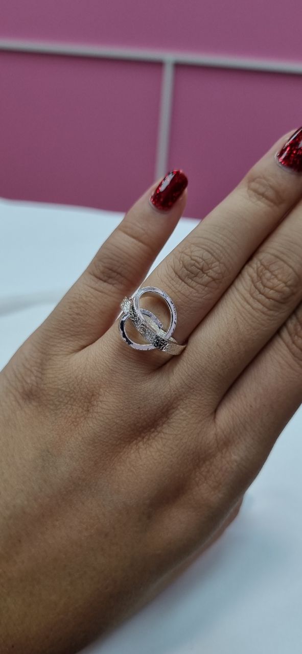 انگشتر استیل نقره ای آبکاری نقره