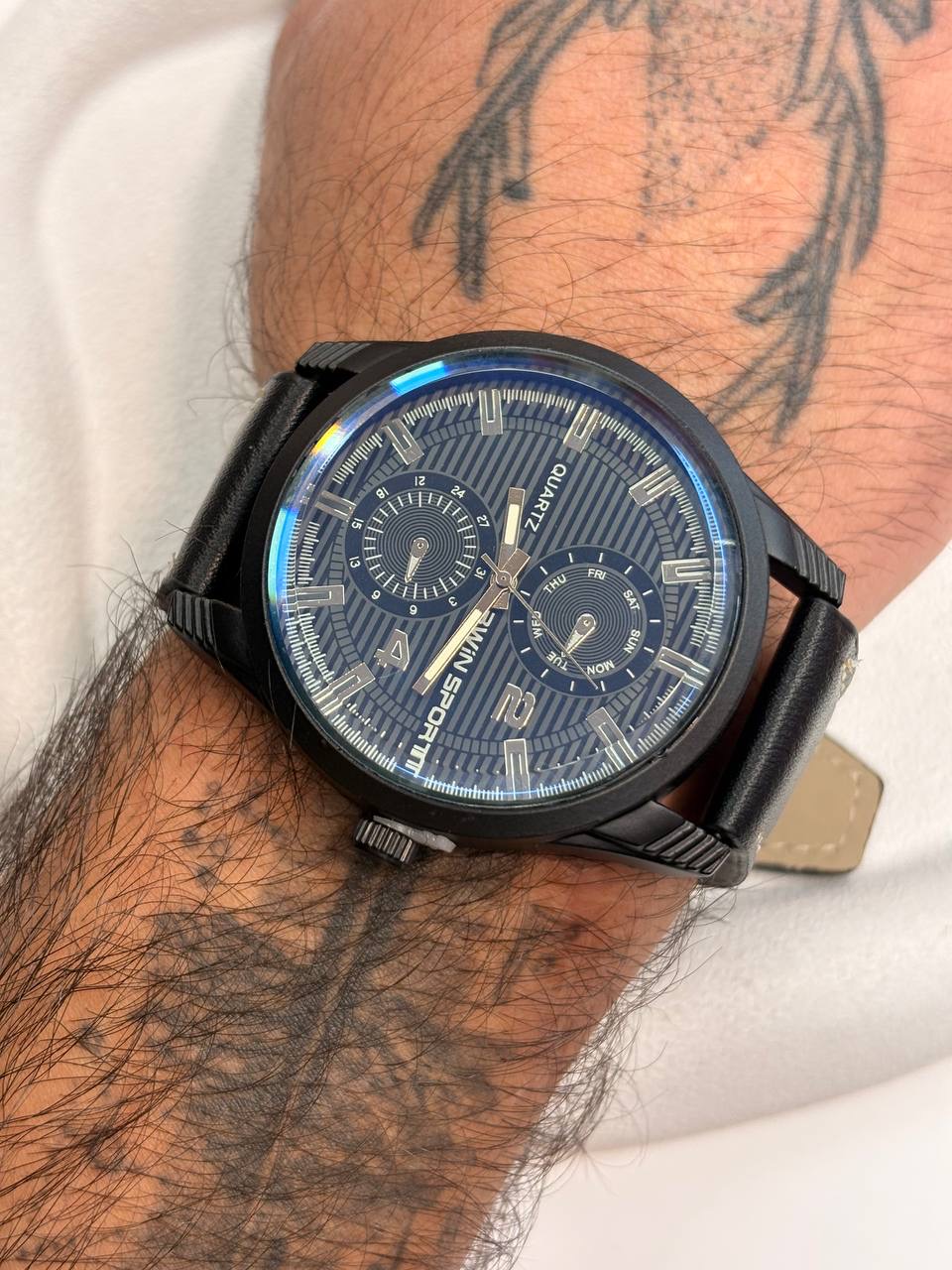 ساعت مچی برند Awin Sport با بند چرم